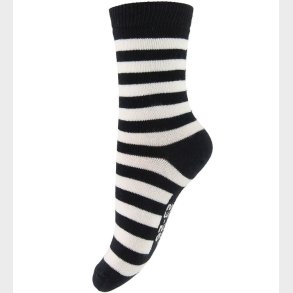 Melton Strmper - Sort/Hvid Stribet