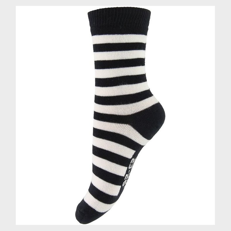 Melton Strmper - Sort/Hvid Stribet
