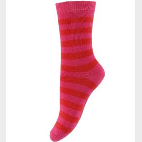 Melton Strmper - Rd/Pink Stribet