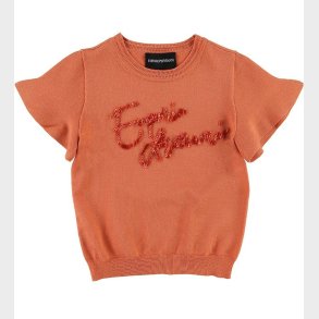 Emporio Armani T-shirt - Strik - Koralr�d m. Pailletter