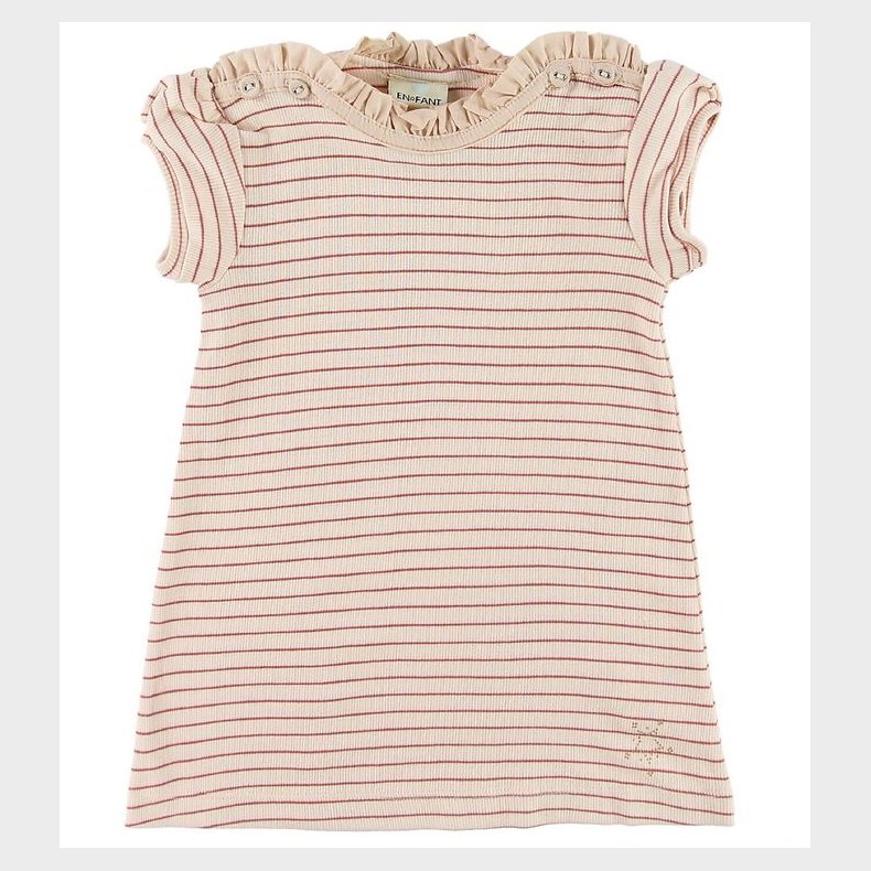 En Fant Kjole - Pink Champange m. Striber