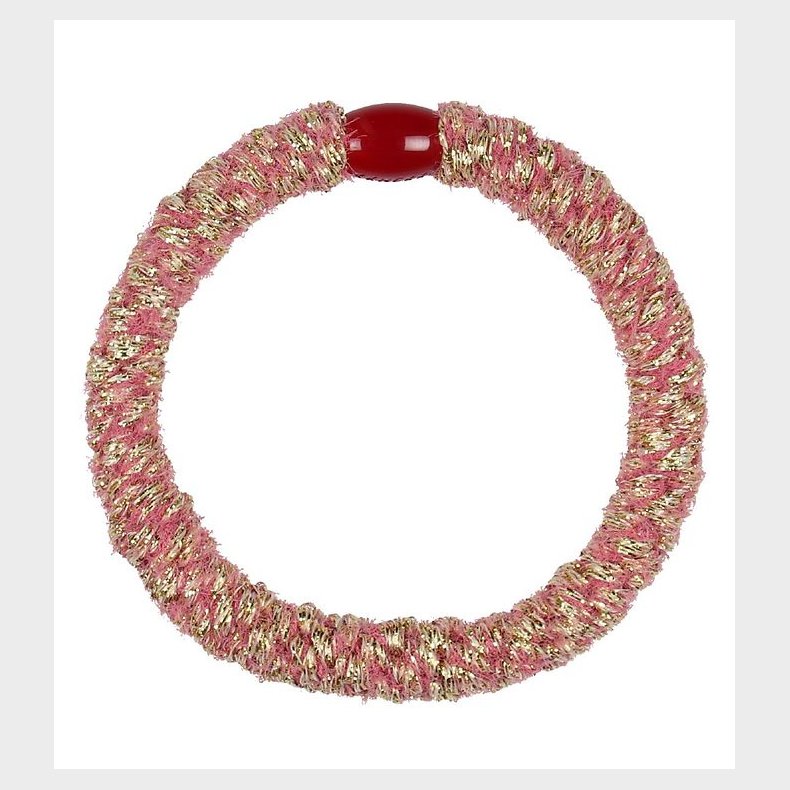 Kknekki Hrelastik - Mrk Pink/Guld Velour m. Glimmer