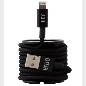 Design Letters Opladerkabel - iPhone - USB-A/Lightning - Sort