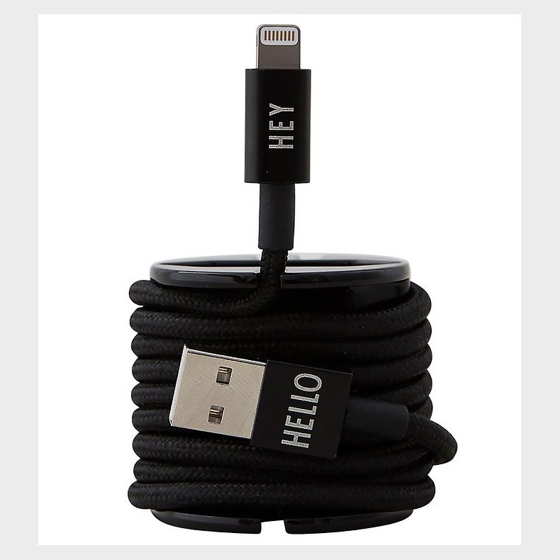 Design Letters Opladerkabel - iPhone - USB-A/Lightning - Sort