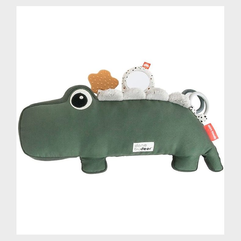 Done By Deer Pude m. Aktivitetsleget�j - Croco - 41 cm - Gr�n