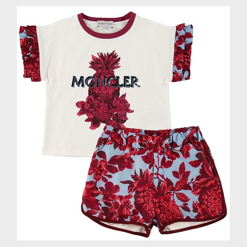 Moncler S�t - T-shirt/Shorts - Completo - Creme/Bl�