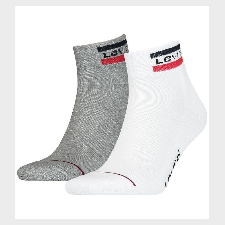 Levis Ankelstrmper - 2-pak - Mid Cut - Gr/Hvid