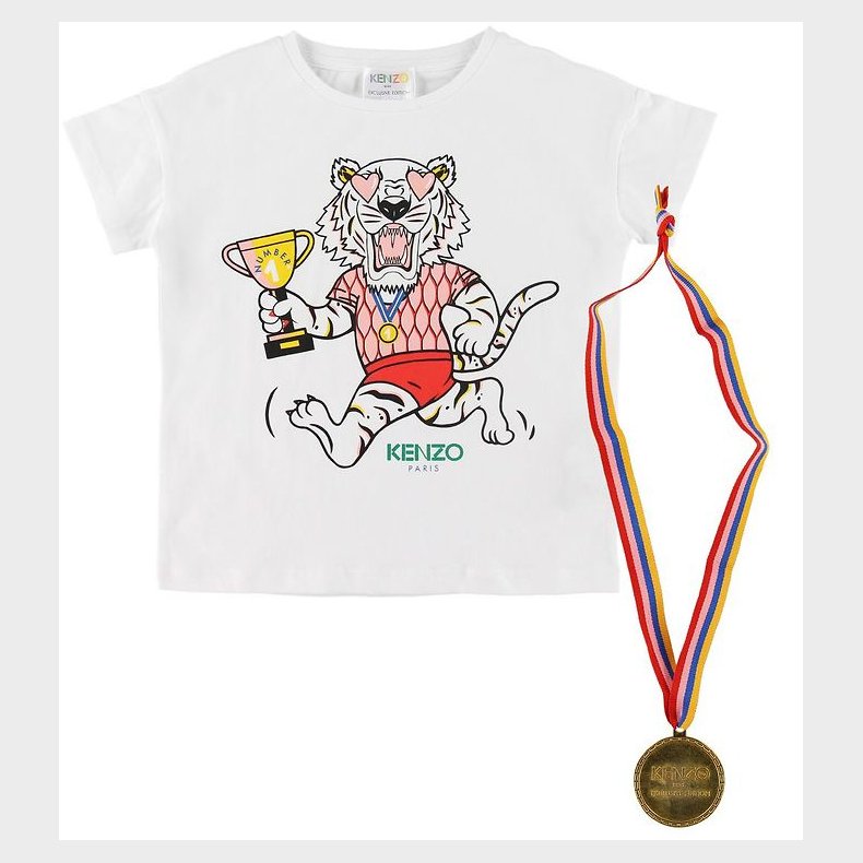 Kenzo T-shirt - Exclusive Edition - Hvid/Rosa m. Medalje