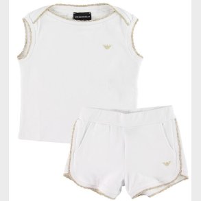 Emporio Armani St - T-shirt/Shorts - Hvid m. Guldglimmer