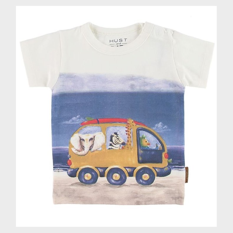 Hust and Claire T-shirt - Anker - Hvid m. Print