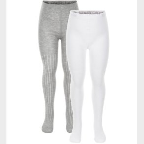 Minymo Str�mpebukser - 2-pak - Hvid/Gr�