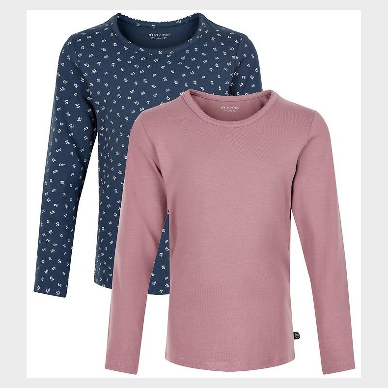 Minymo Bluse - 2-pak - Mesa Rose/New Navy