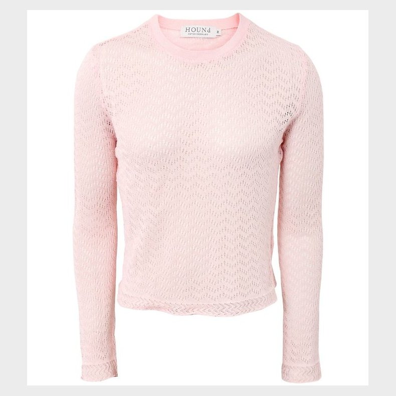 Hound Bluse - Cropped - Strik - Soft Peach m. Hulmnster