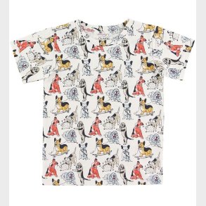 Hust and Claire T-shirt - Anker - Creme m. Hunde