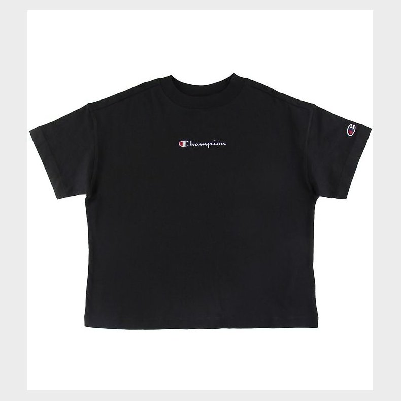 Champion Fashion T-Shirt - Crop - Sort m. Logo