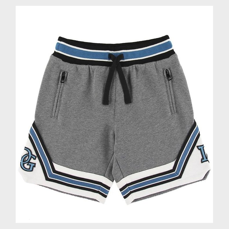 Dolce & Gabbana Sweatshorts - Grmeleret m. Hvid/Bl