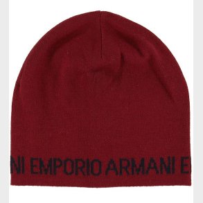 Emporio Armani Strikhue - Uld/Akryl - M�rk R�d m. Tekst