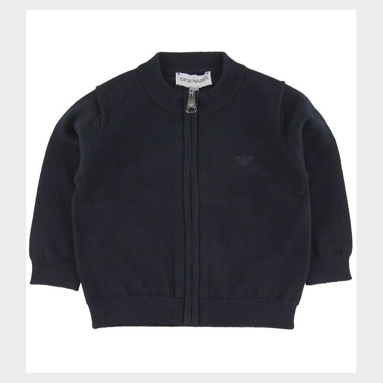 Emporio Armani Cardigan - Bomuld/Uld - Navy