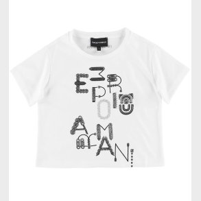 Emporio Armani T-shirt - Hvid m. Broderi