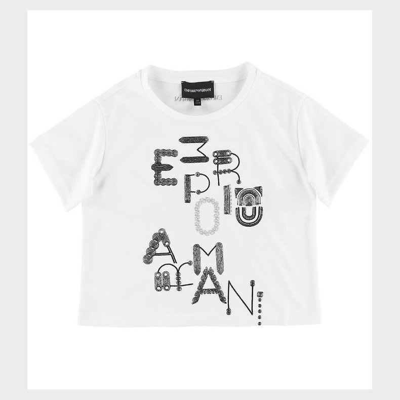 Emporio Armani T-shirt - Hvid m. Broderi