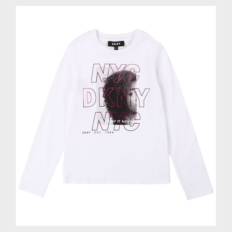 DKNY Bluse - Junior D3 - Hvid m. Tryk