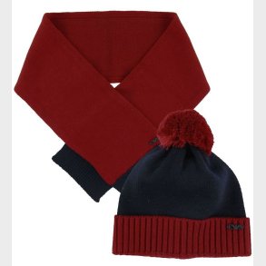 Emporio Armani Gaveske - Strikhue/Trklde - Uld - Rd/Navy