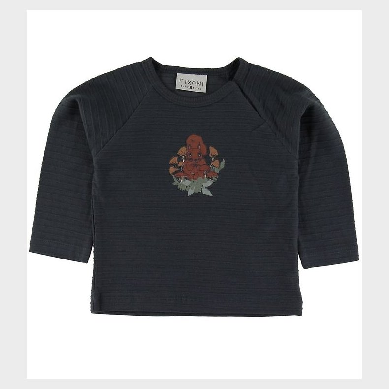 Fixoni Bluse - Charcoal m. Egern