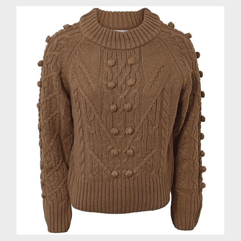 Hound Bluse - Strik - Mocha m. Mnster