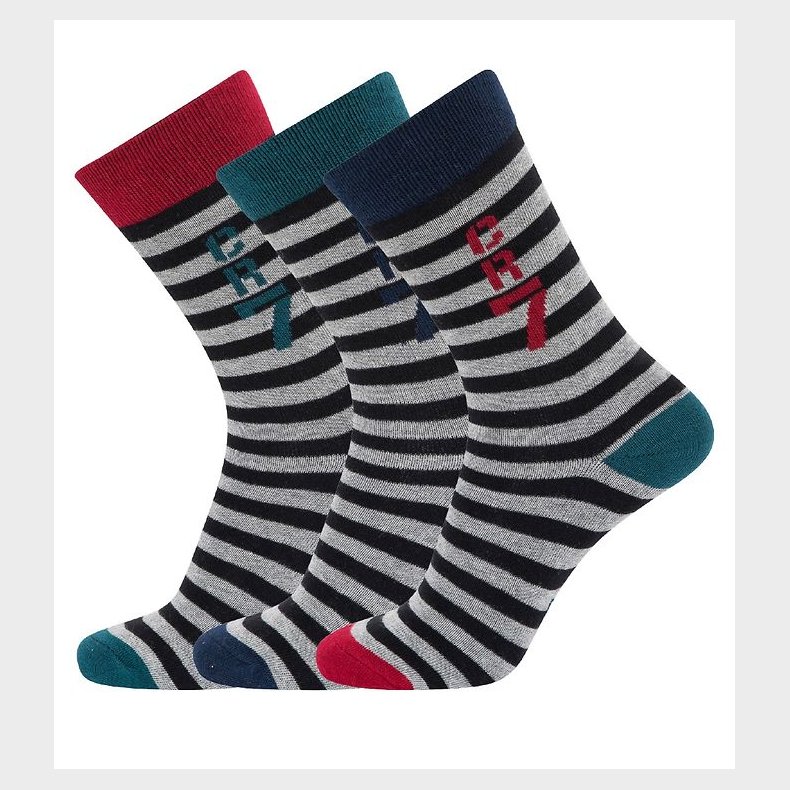 Ronaldo Strmper - 3-pak - Sort/Grstribet