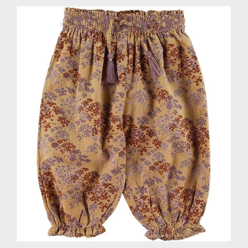 Mini A Ture Fljlsbukser - Adjele - Sweet Curry m. Blomster