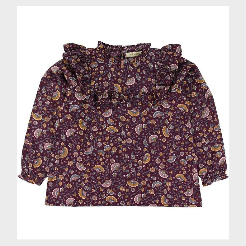 Soft Gallery Bluse - Gaxine - Lilla m. Blomster