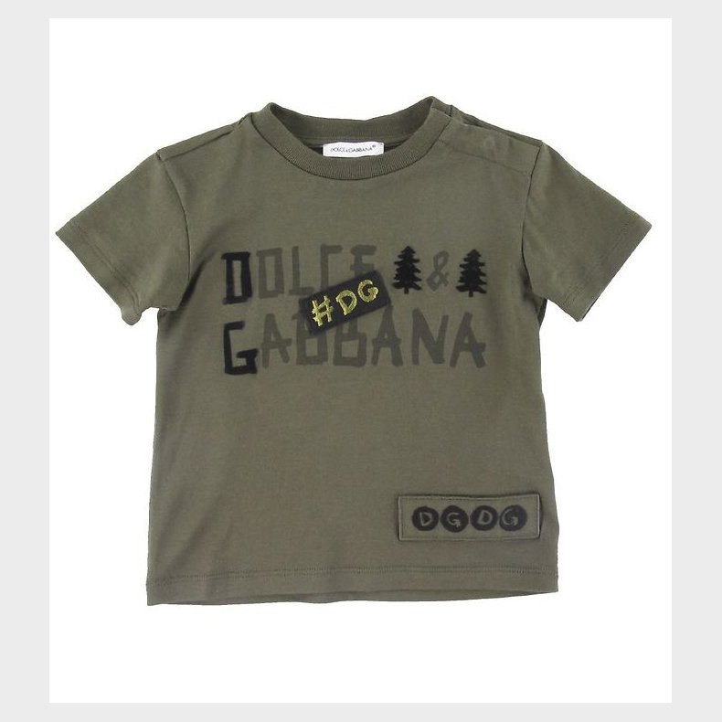 Dolce & Gabbana T-shirt - Giardiniere Maschio - Armygrn m. Prin