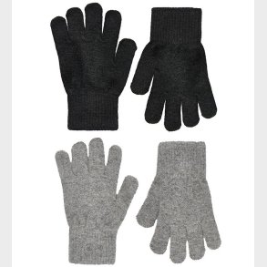 CeLaVi Handsker - Uld/Nylon - 2-pak - Sort/Grmeleret