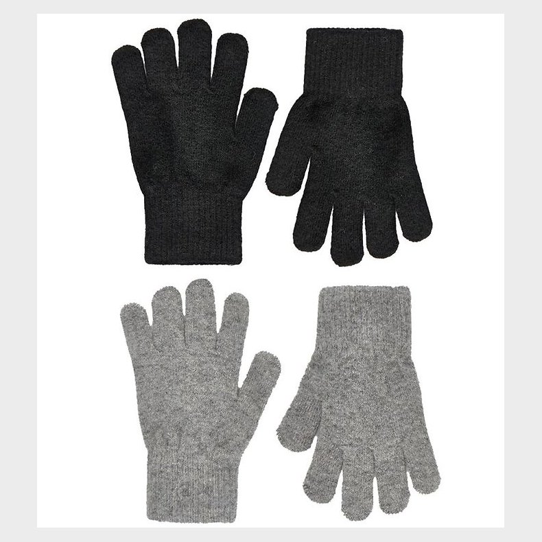 CeLaVi Handsker - Uld/Nylon - 2-pak - Sort/Grmeleret