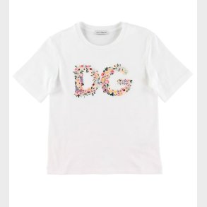 Dolce & Gabbana T-shirt - Country - Hvid m. Blommabroder