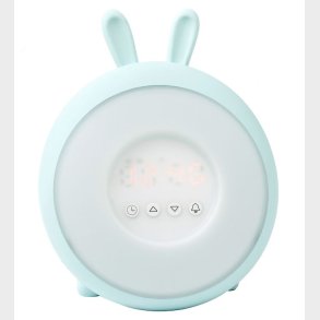 Rabbit & Friends V�kkeur m. Lys - 20x15x6 cm - Wake Up - Bl�