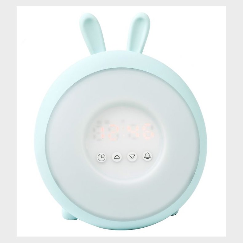 Rabbit & Friends V�kkeur m. Lys - 20x15x6 cm - Wake Up - Bl�