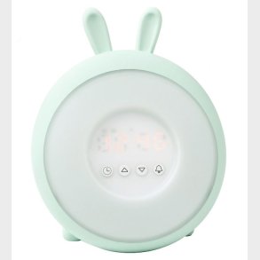 Rabbit & Friends V�kkeur m. Lys - 20x15x6 cm - Wake Up - Gr�n