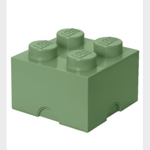 LEGO Storage Opbevaringsboks - 4 Knopper - 25x25x18 - Stvet Gr