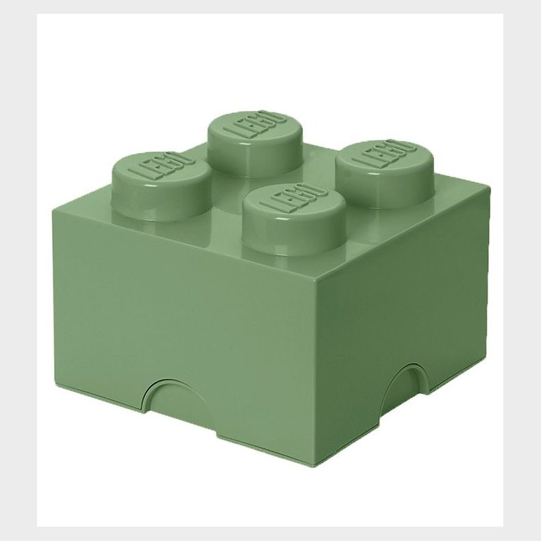 LEGO Storage Opbevaringsboks - 4 Knopper - 25x25x18 - Stvet Gr