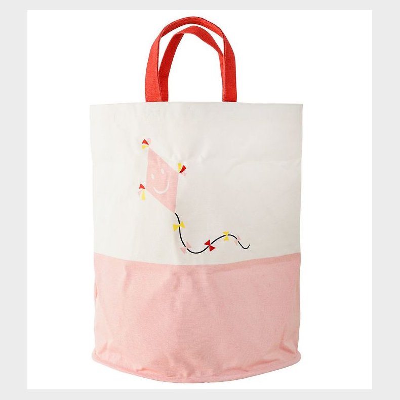 Bloomingville Opbevaringskurv - 54 cm - Hvid/Rosa m. Drage