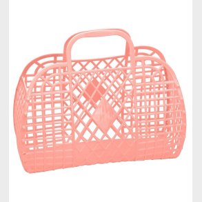Sun Jellies Stor Foldekurv - Retro - 37x30x11 cm - Peach