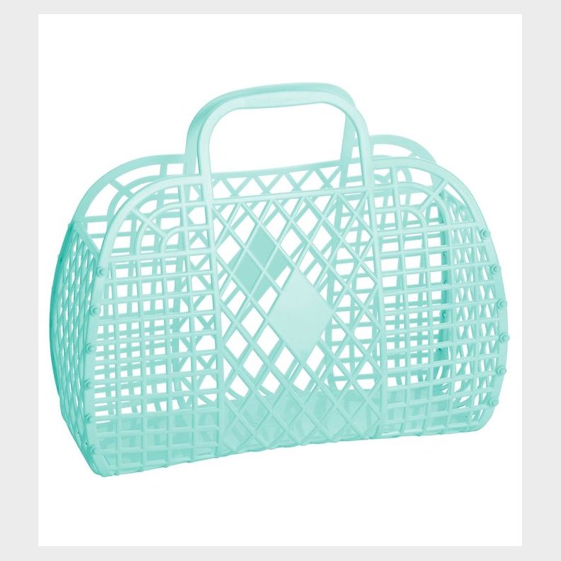 Sun Jellies Stor Foldekurv - Retro - 37x30x11 cm - Mint