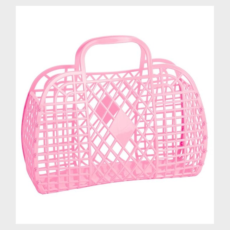 Sun Jellies Stor Foldekurv - Retro - 37x30x11 cm - Bubblegum Pin