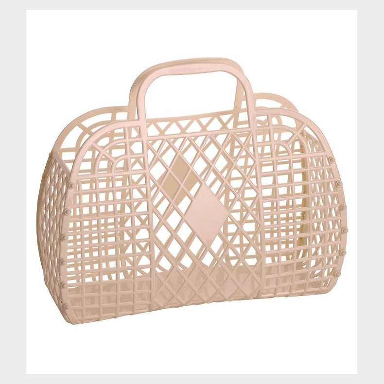 Sun Jellies Stor Foldekurv - Retro - 37x30x11 cm - Latte