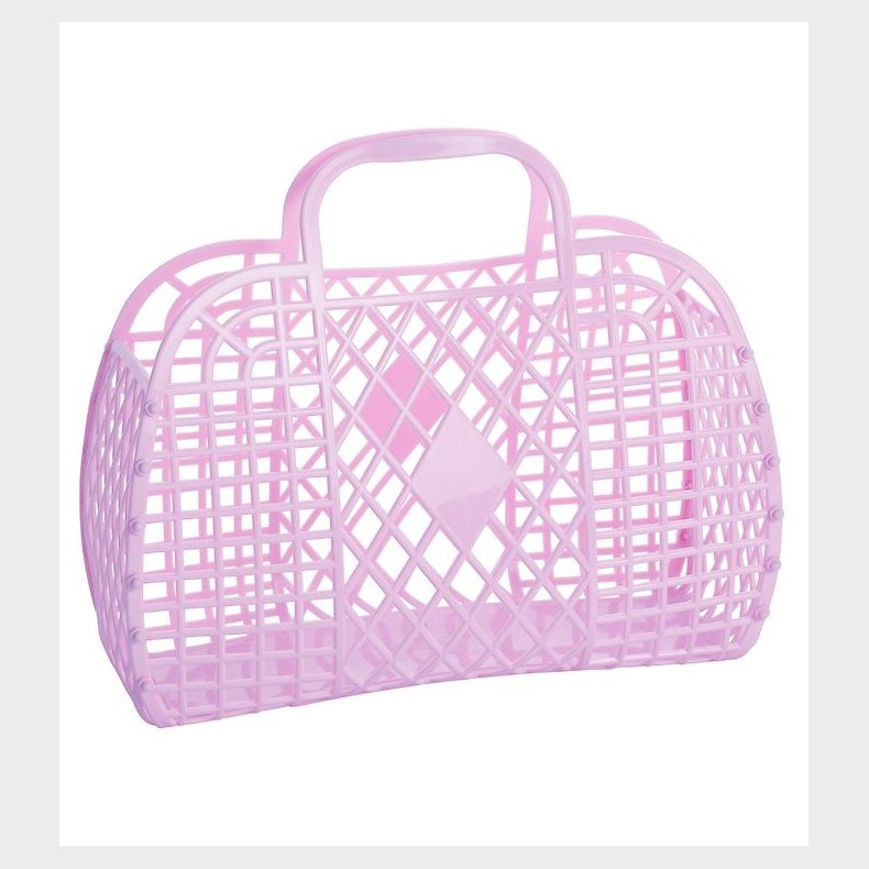 Sun Jellies Stor Foldekurv - Retro - 37x30x11 cm - Lilac