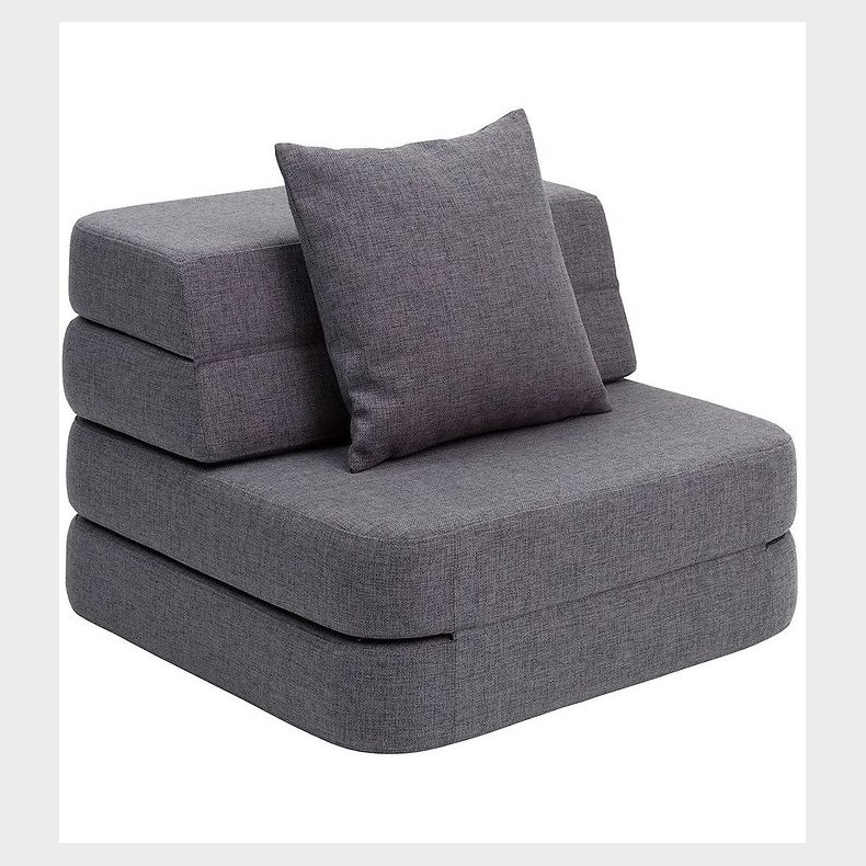 by KlipKlap Foldesofa - 3 Fold Single - 70 cm - Blue Grey/Grey