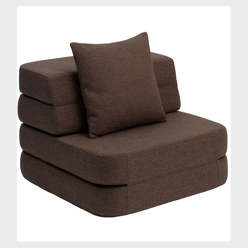 by KlipKlap Foldesofa - 3 Fold Single - 70 cm - Brown/Sand
