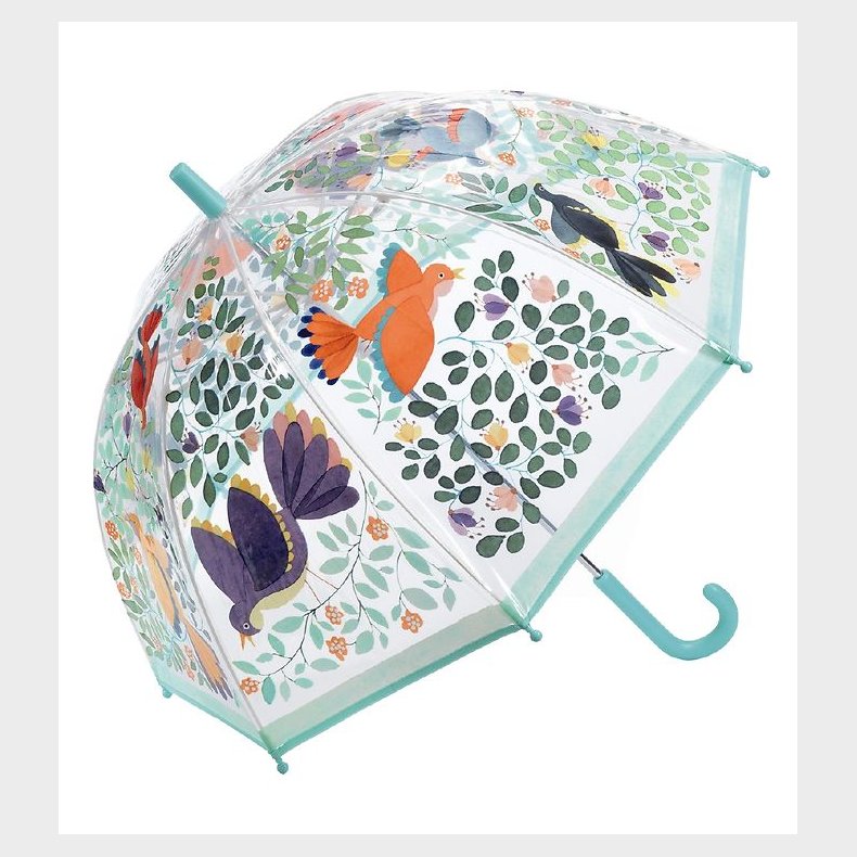 Djeco Paraply til Brn - Blomster & Fugle