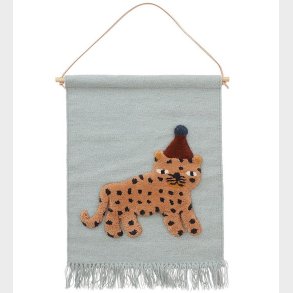 OYOY Vgtppe - 68x50 cm - Leopard - Dusty Blue